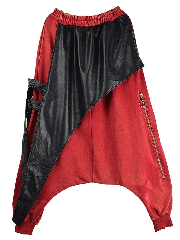 Dual-Tone Punk Harem Pants