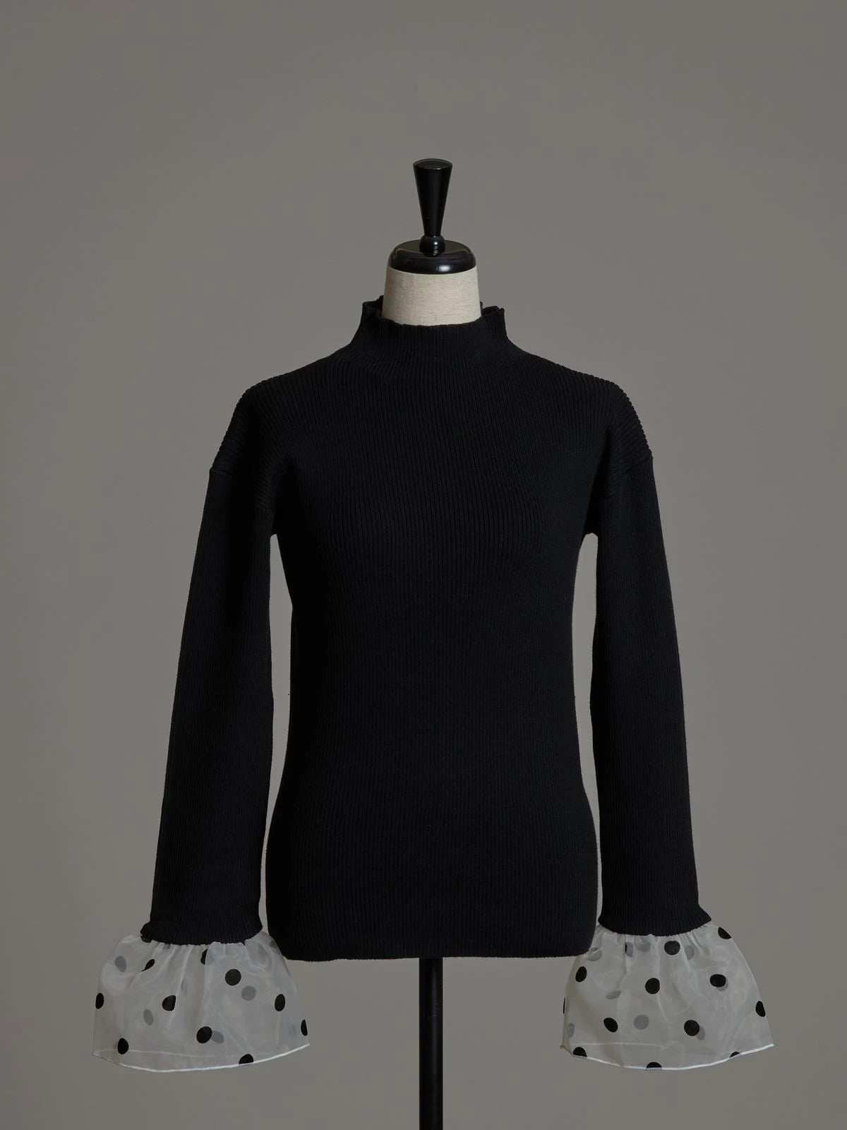 Dual-Tone Polka Drama Knit