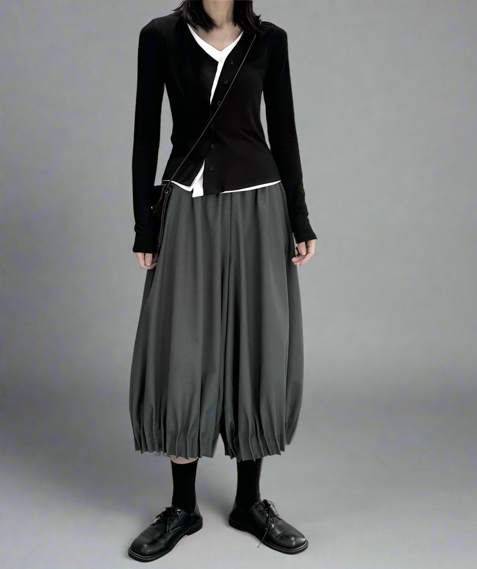 Puffed Clown-Style Mid-Calf Trousers