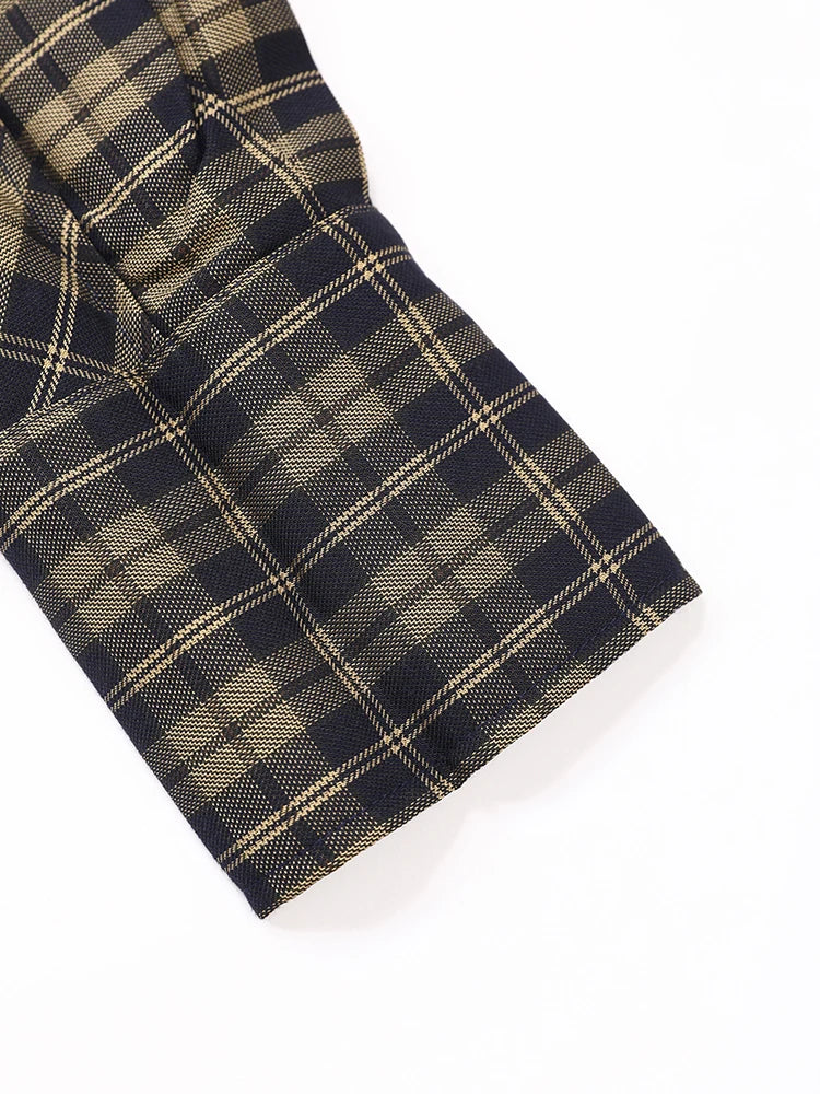 Tartan Blues Belted Shirt-Blouse