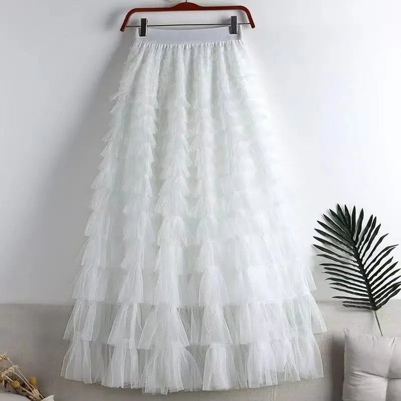 Runaway Bride Ruffled Maxi Skirt – Gothic Romance