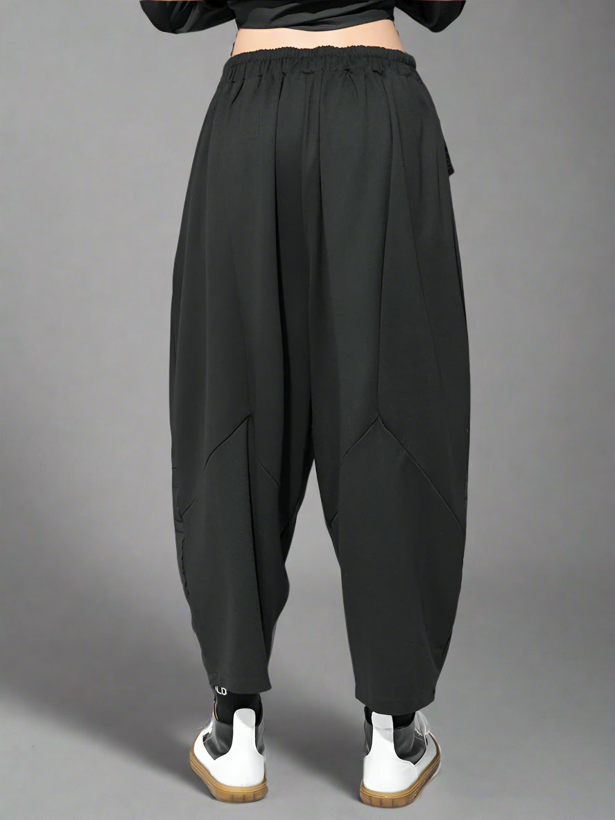 Punk Zipper-Detail Baggy Trousers