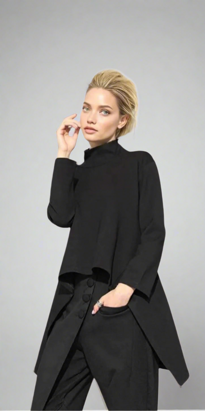 Punky Asymmetrical Turtleneck Pullover