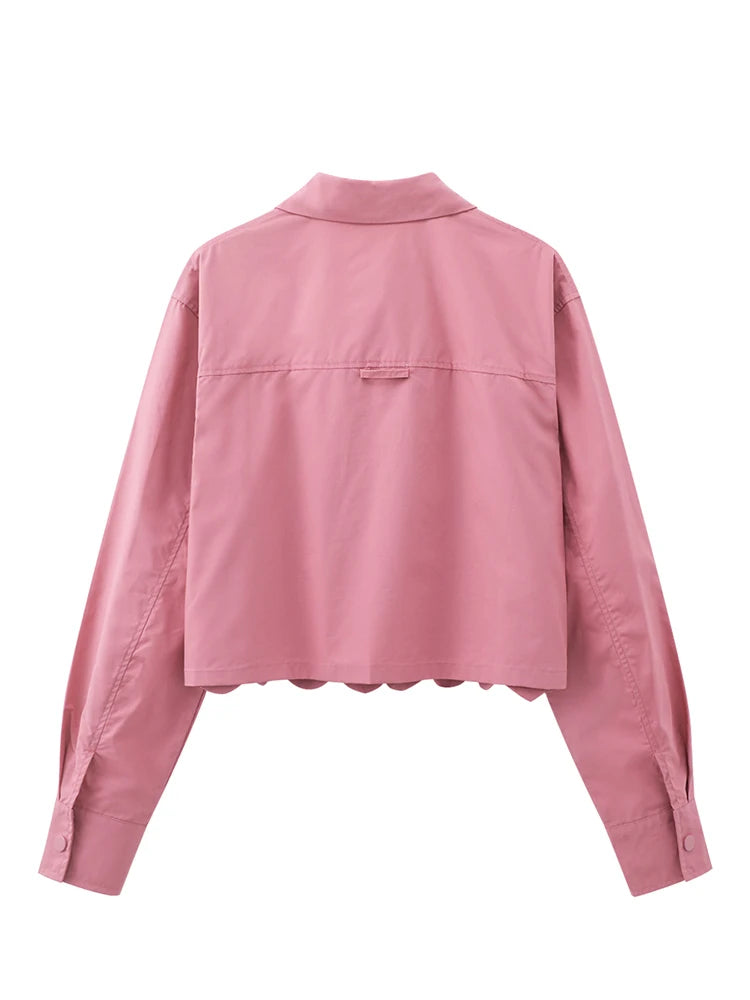 Heartfelt Charm Cropped Blouse – Romantic Edge