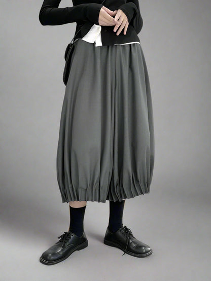 Puffed Clown-Style Mid-Calf Trousers