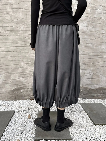 Puffed Clown-Style Mid-Calf Trousers