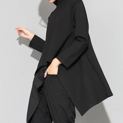 Punky Asymmetrical Turtleneck Pullover
