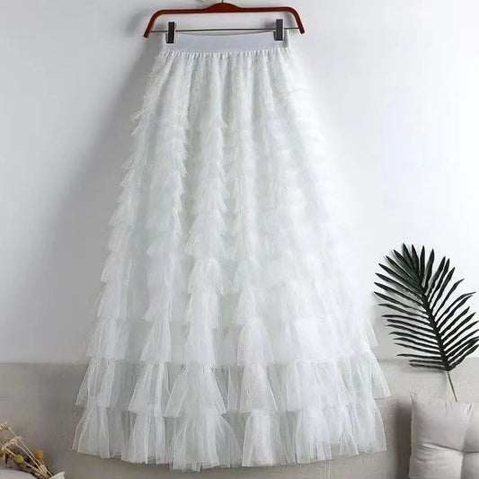 Runaway Bride Ruffled Maxi Skirt – Gothic Romance