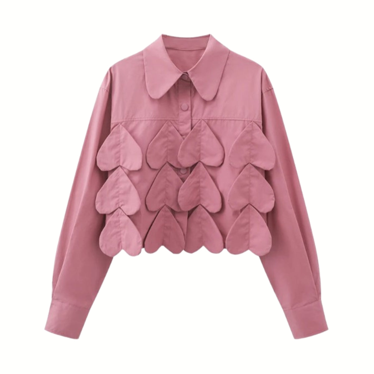 Heartfelt Charm Cropped Blouse – Romantic Edge